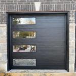 Brand new – 1 8x8 contemporary black plank panel with 4 obscured windows down left side
